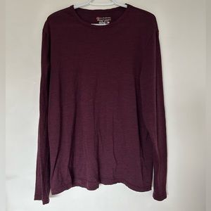 Cloudveil Base Layer Shirt 100% Merino Wool Womens L Red Casual Thermal Stretch